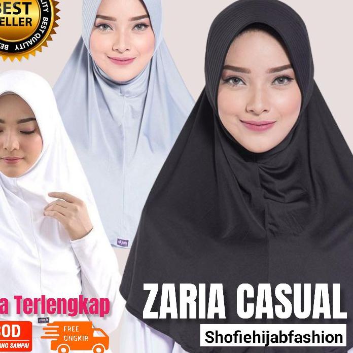 ✮ BERGO ELZATTA ZARIA CASUAL HIJAB INSTANT JILBAB POLOS KERUDUNG OLAHRAGA SENAM BERSEPEDA SPORT ☛