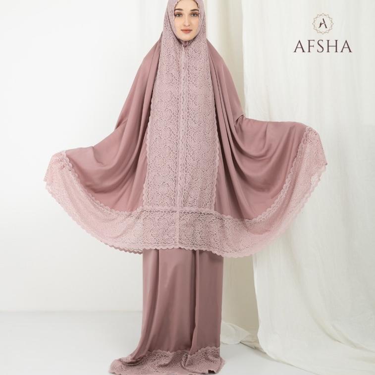 MURAH BANGET Afsha - Mukena Zarra Premium Zara Silk Renda