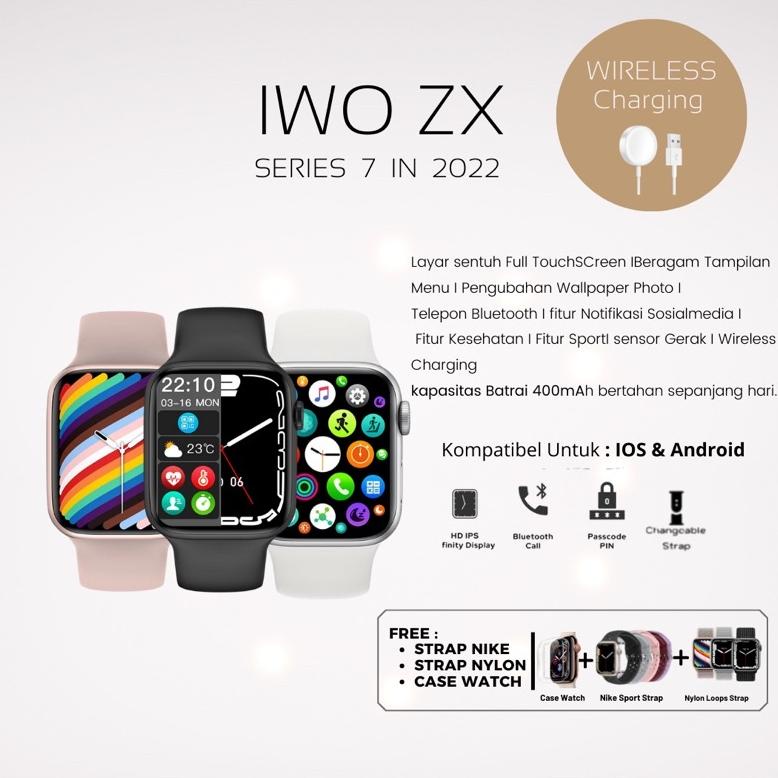 BERGARANSI IWO ZX PRO WIRELESS CHARGER( BISA TELEPON DAN ANGKAT TELEPON )SMARTWATCH