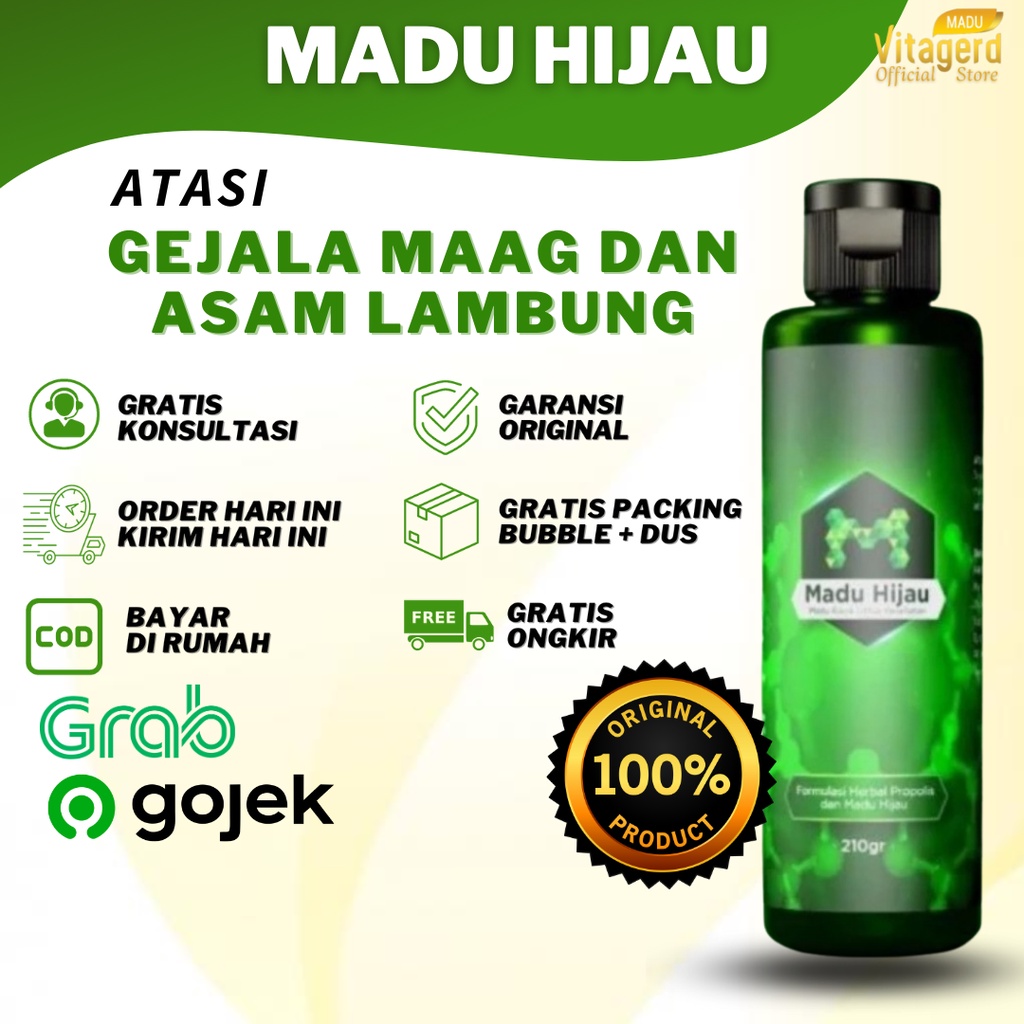 (BISA COD) MADU HIJAU ORI RAMUAN HERBAL PENYAKIT LAMBUNG LUKA DINDING LAMBUNG GERD
