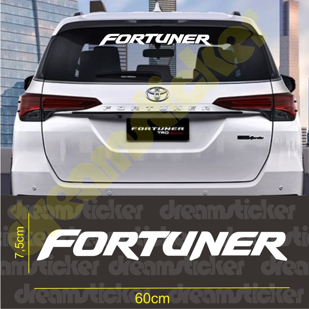 Sticker Stiker Mobil Toyota Fortuner Kaca Belakang