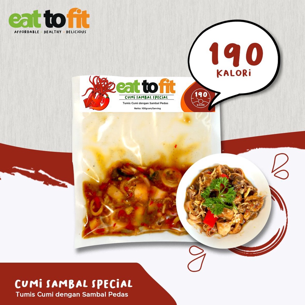 FROZEN FOOD MAKANAN SEHAT KELUARGA EAT TO FIT CUMI SAMBAL SPESIAL - 100 gr