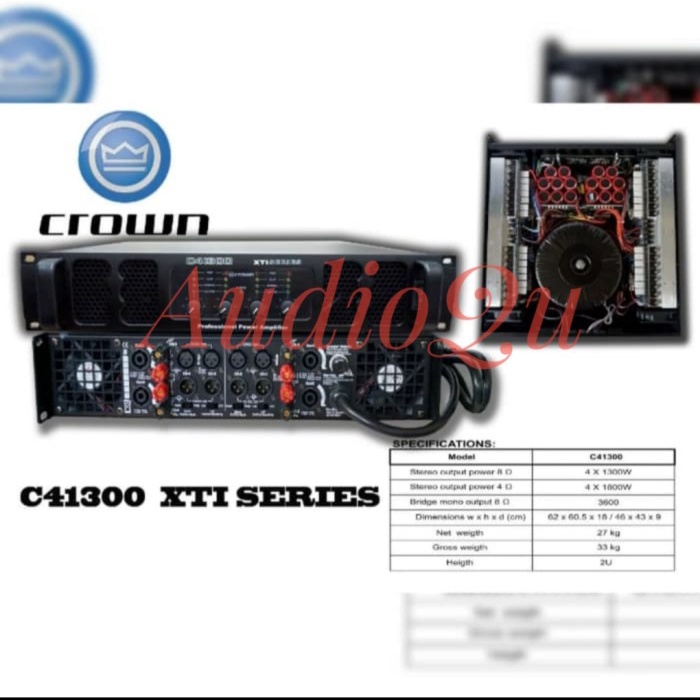 Terlaris Power Amplifier Crown C41300 Xti Series C41300Xti 4Channel 4X1300 Watt