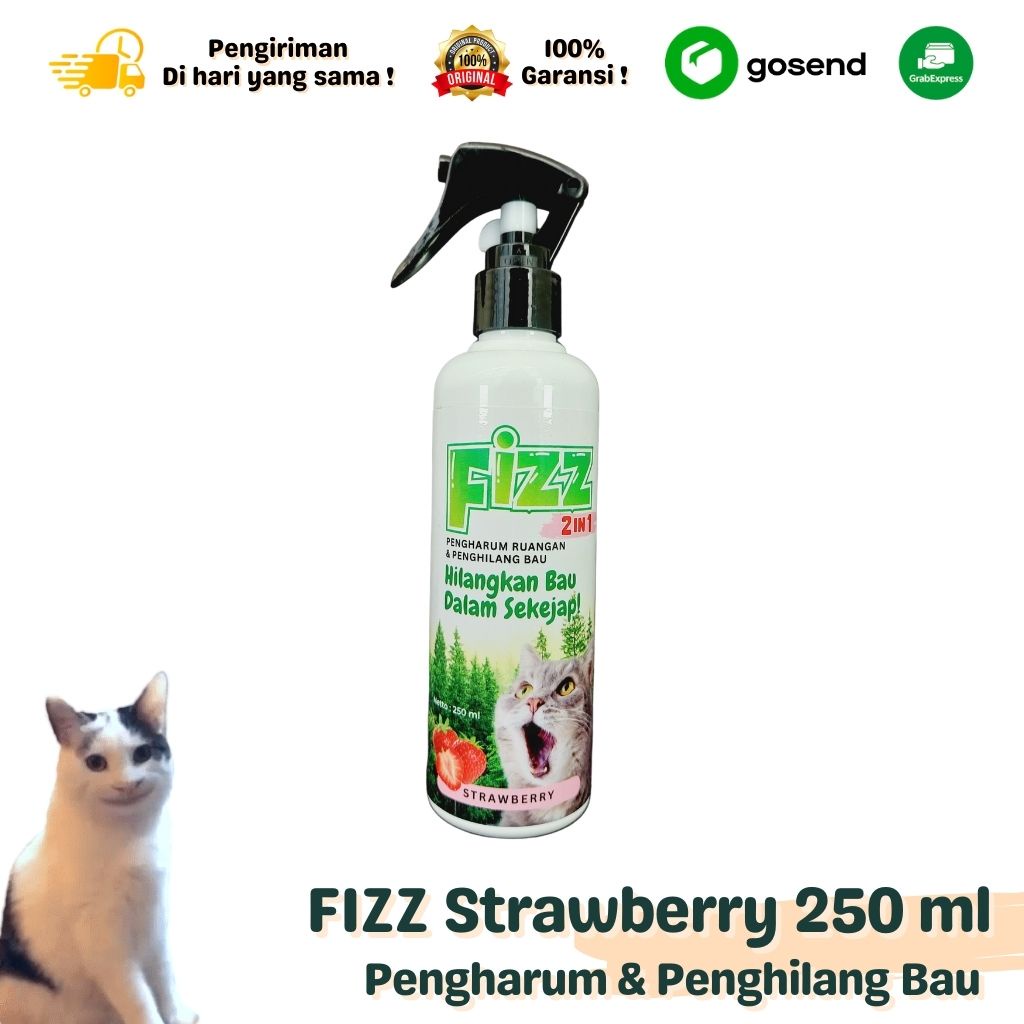 Pengharum Ruangan Dan Penghilang Bau FIZZ STRAWBERRY Aman Apabila Terjilat 250 ML