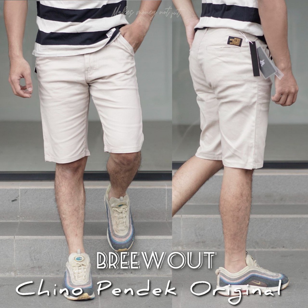 BREEWOUT ORIGINAL Seri 019 Celana Pendek Distro celana pendek Chino pria celana pendek cowok hitam