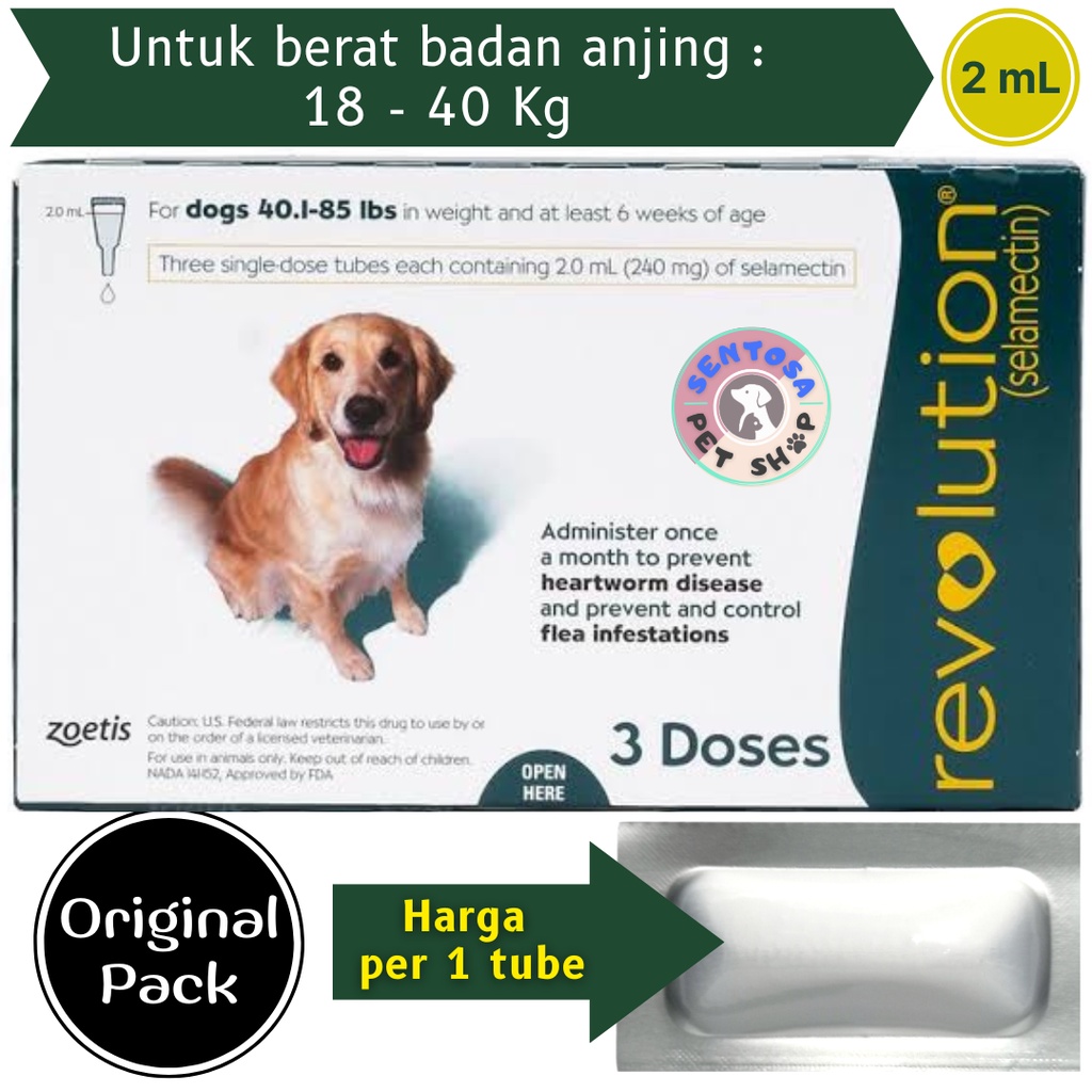 Revolution teal / revolution dog - obat kutu anjing 2 ml (1 tube)