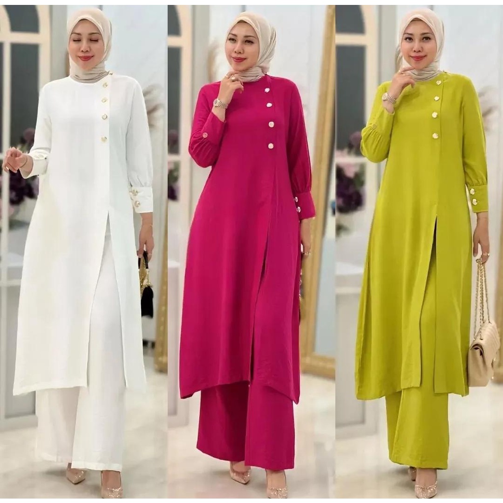 ONE SET ADELINE LONG TUNIK CRINKLE JUMBO LD 120 TERBARU