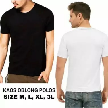 Kaos Polos Kaos Oblong Pria Kaos Press Body Hitam Putih Murah