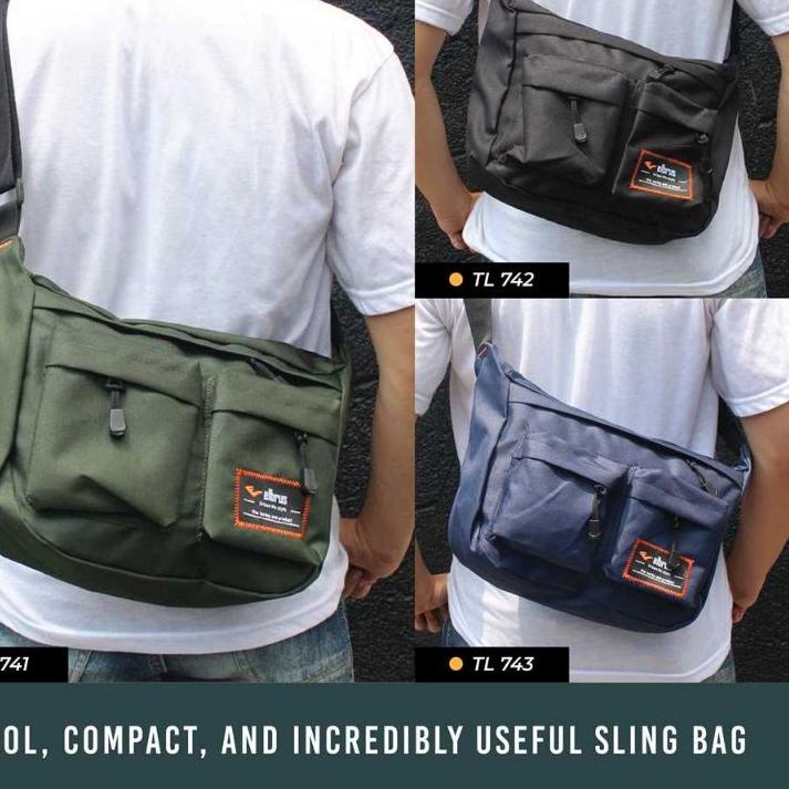 ➳ Tas Selempang Pria Sling Bag Distro Slempang Cowok Kuliah & Kerja Samping Slimbag Besar Murah ➶