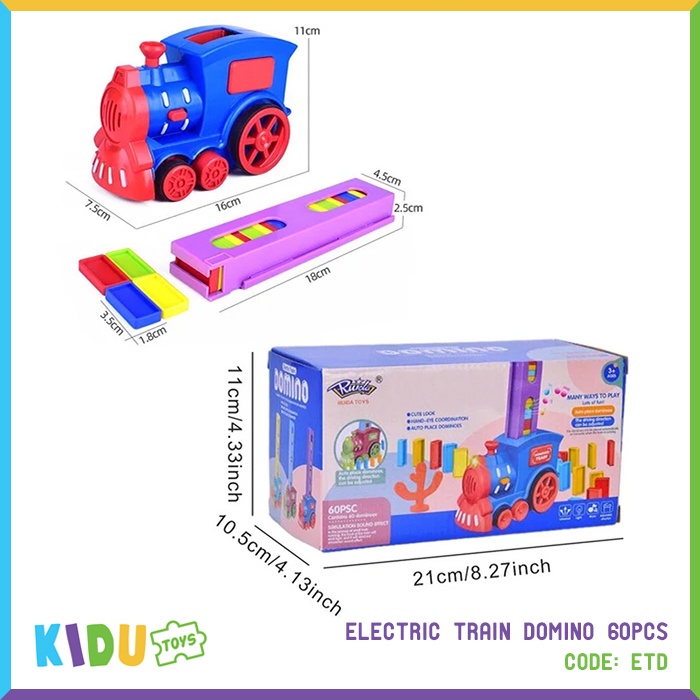 Mainan Kereta Anak Electric Train Domino 60pcs Kidu Toys