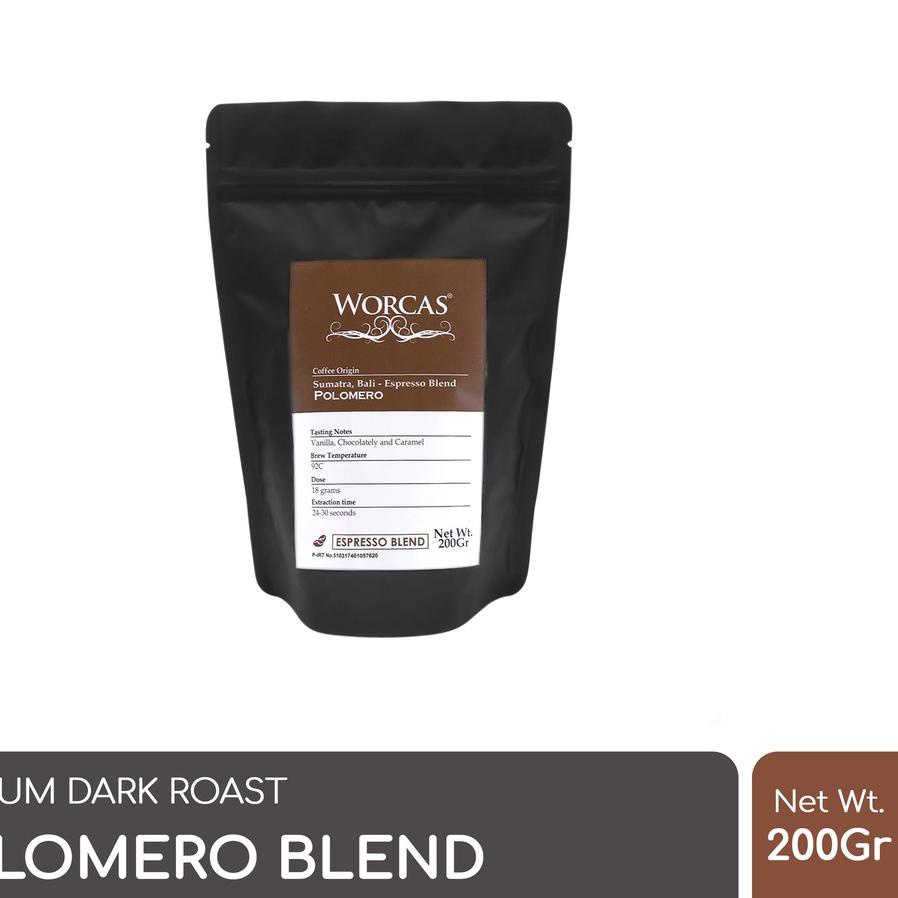 

♚ WORCAS Kopi Polomero Espresso Blend 200 Gram | Es Kopi Susu Blend ✿