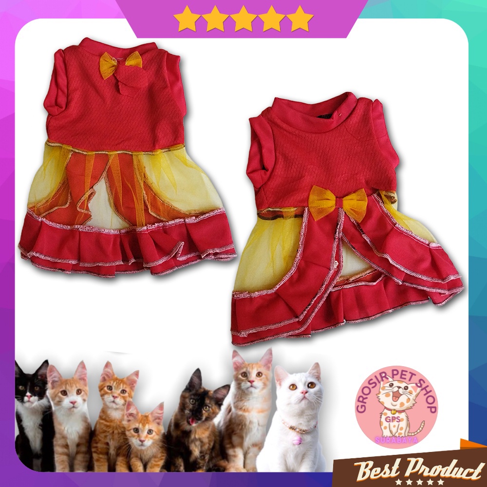 Pakaian Baju Kaos Kucing Model Dress Lucu size S M L ecer grosir / Pakaian &amp; Aksesoris Hewan