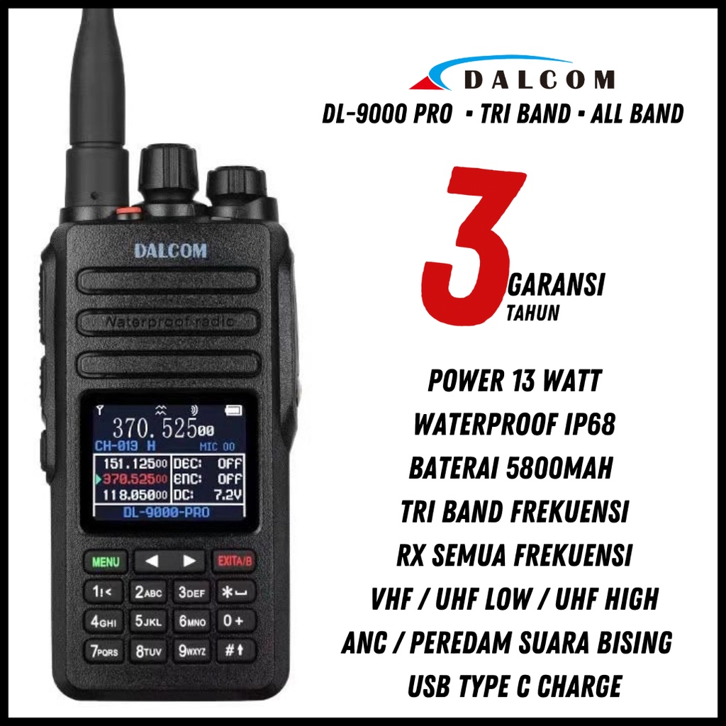 HANDY TALKY HT DALCOM DL-9000 PRO WATERPROOF 13W