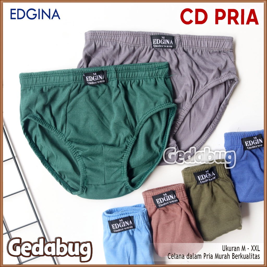 6 Pcs - CD Pria EDGINA | Celana dalam pria karet kerut Berkualitas | Gedabug