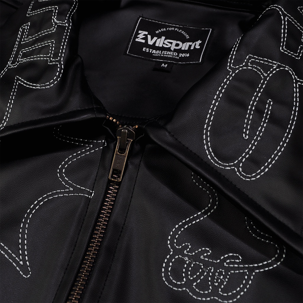 EVILSPIRIT LEATHER JAKCET - XYLIA BLACK UNISEX