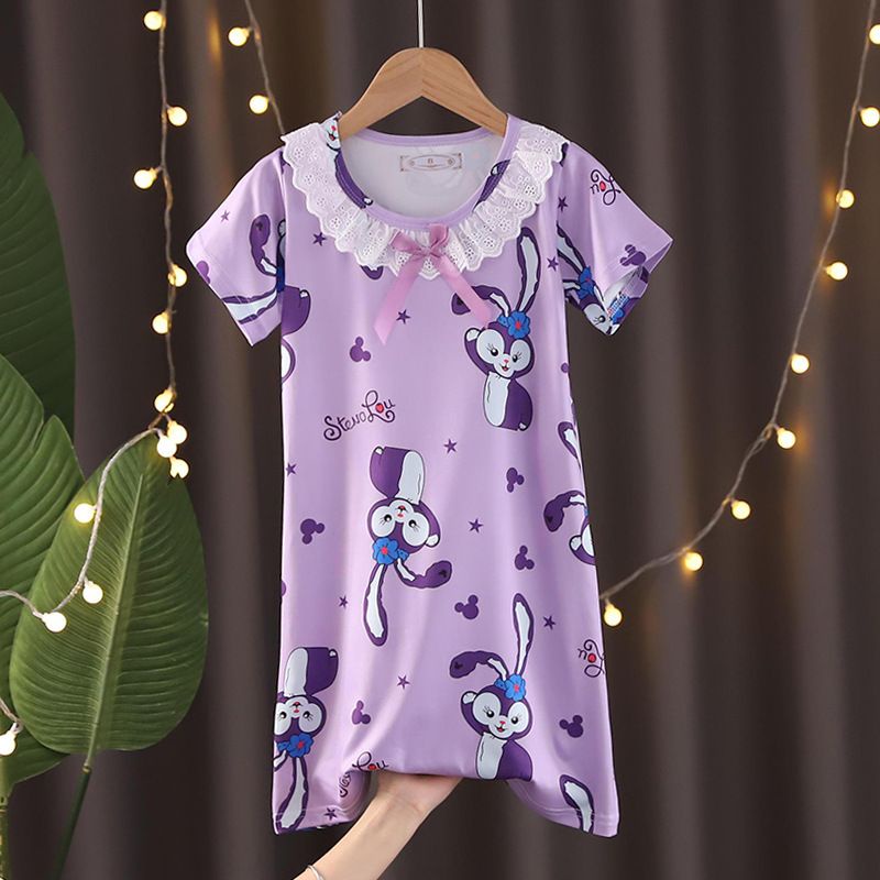 Piyama Anak Perempuan / Dress Piyama / Dress Baju Tidur / Motif Princess