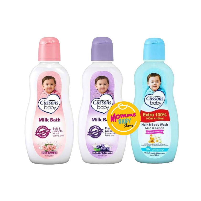 Cussons Baby Hair and Body Wash 200ml / 100+100ml Milk Bath Cusson Milk Bath 200ml