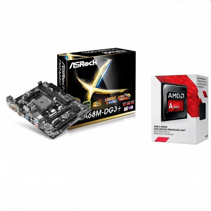 Paket maijboard Asrock FM2A68M -G3+ AMD Apu A8 7680 with Radeon R7 Graphics