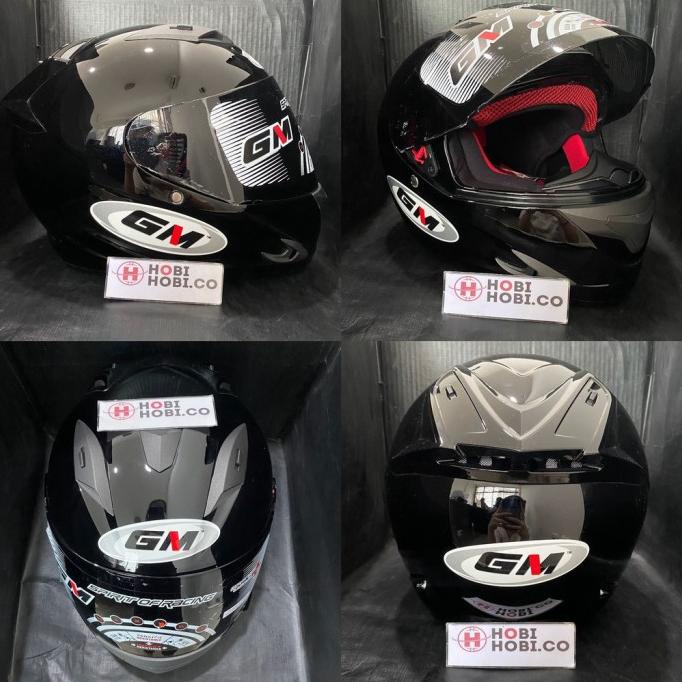 Helm Full Face Murah Helm Gm Race Pro Solid Black Original Helm Gm Storfeecaa