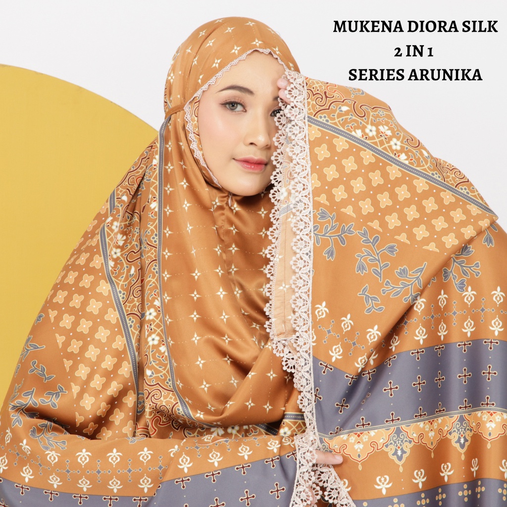 Mukena Dewasa armani silky premium 2in1 Series 2 Renda Mewah Premium Silk Mukena silk jumbo mukena silk premium tarveling  mukena silk aramani