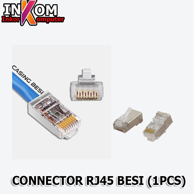 Konektor Besi Connector Kabel LAN RJ 45 Cat5e Eceran Satuan Original