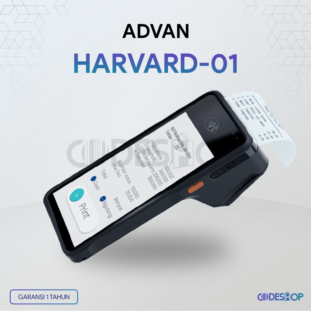 Mesin Kasir Android Advan Harvard 01 | HARVARD01 |HARVARD-01 Smart Mobile POS