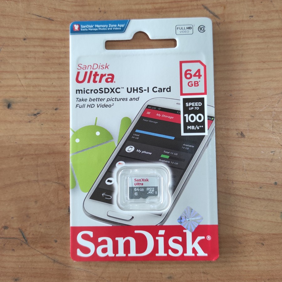 Memory Card MicroSD Micro SD Sandisk Ultra Class 10 64GB 64 GB