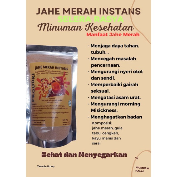

JAHE MERAH INSTAN minuman kesehatan