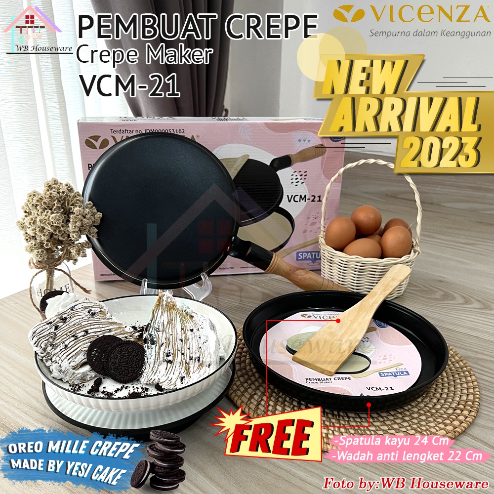 TERMURAH VICENZA crepes pan maker teflon 21cm anti lengket / wajan walik terbalik pembuat kulit
