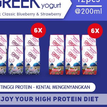 

Terbaru✔️-Yogurt Heavenly Blush Greek Strawberry 6 pcs + Blueberry 6 pcs [12 x 200ml]