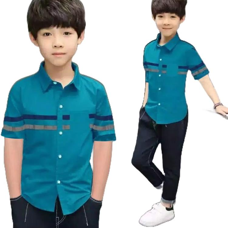 READY DVC 3-12 th/ KEMEJA POSH LENGAN PENDEK/ kemeja anak laki laki atasan anak