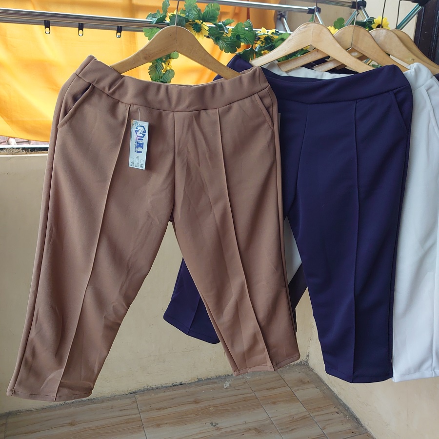 CELANA 7/8 ~ Scuba Premium LEMBUT &amp; NYAMAN / REALPICT ! / All Size L to XXL BB 55-75kg warna