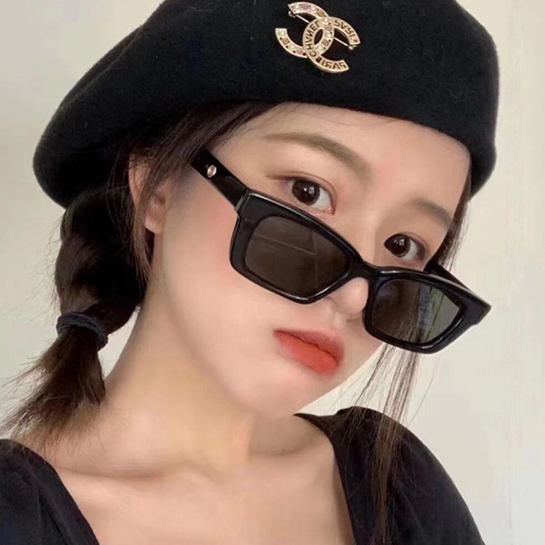COD Kacamata Fashion Hitam Pria Wanita Model Korea Import Bentuk Kotak Persegi Panjang UV Protection