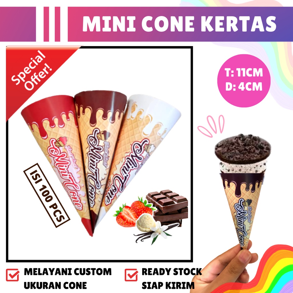 

Ketas Cone Eskrim Mini Kemasan Kerupuk Es Krim isi 100pcs