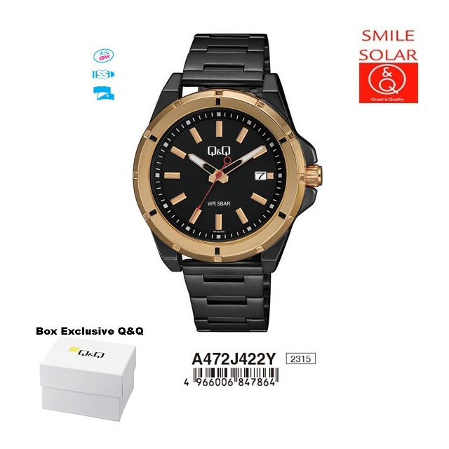 Jam Tangan Pria Casual Business Sporty Rantai Stainless Steel Tanggal Analog Original Q&amp;Q QnQ QQ A472 A472J Series