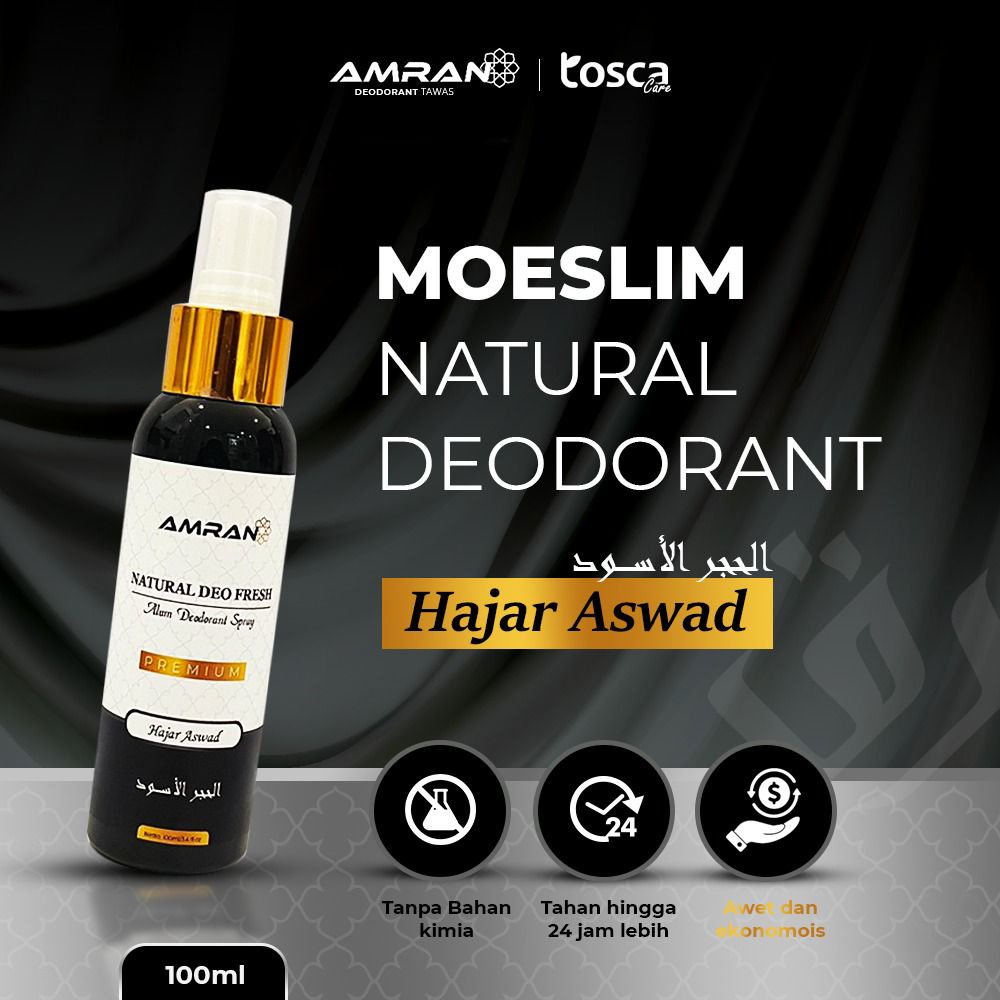 Amran Natural Deodorant Spray 100ml Deodorant Tawas DeoFresh Arabian Series Atasi Bau Ketiak Non Alkohol