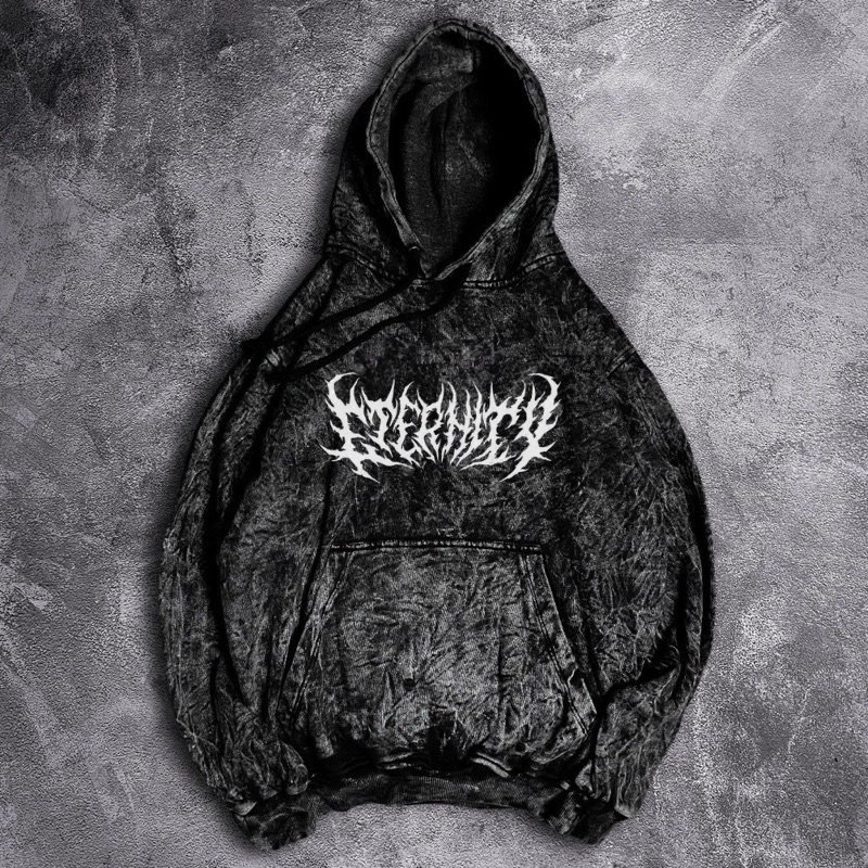 Sweater Hoodie Pria washed Eternity | Jaket Hoodie Sandwash Pria Motif Metal Terbaru