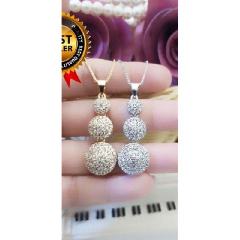 Kalung Xuping  Tingkat Tiga silver dan gold Lapis emas Terlaris723