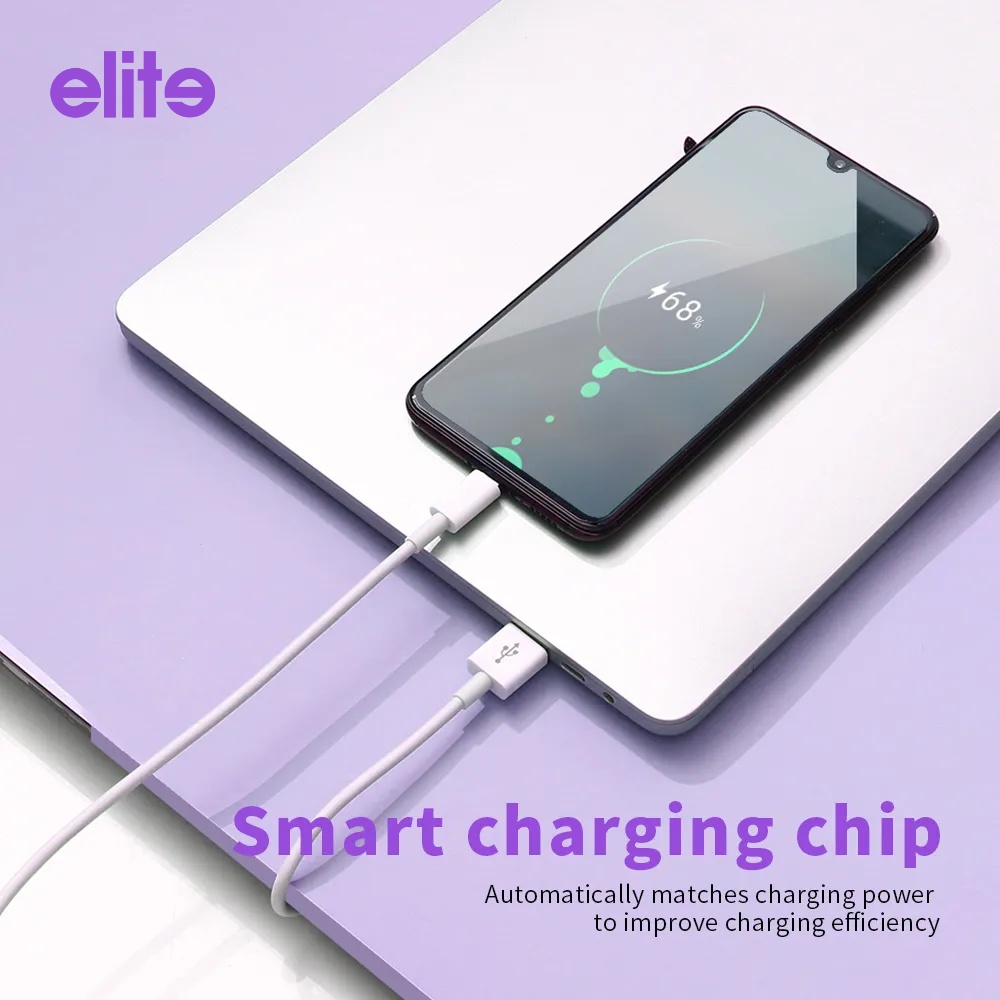 ELITE Kabel Data 5A Turbo Support Super Fast Charging 1Meter Usb Type C - Micro Usb 2.0 V8 Cable Charge Original