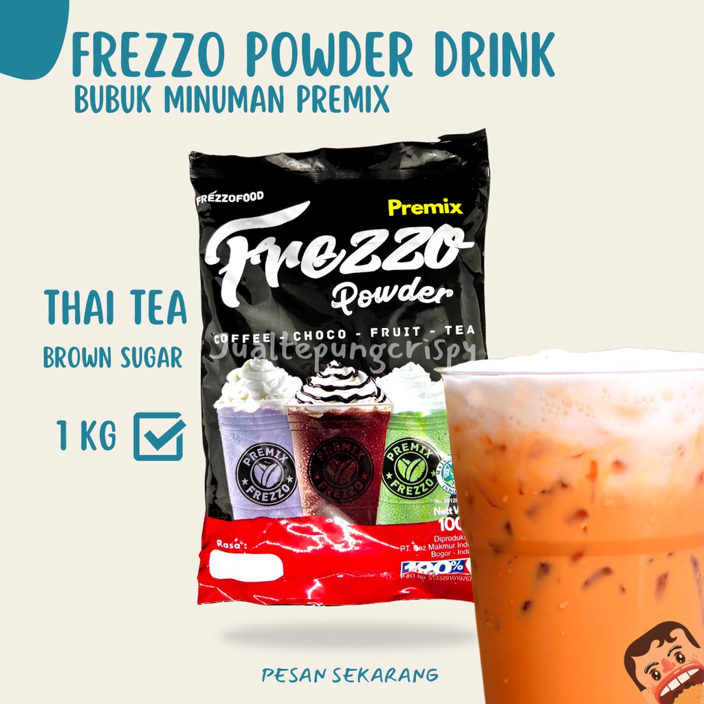 Frezzo Bubuk Minuman Rasa Thai Tea Brown Sugar / Thai Tea Brown Sugar Powder Drink 1 Kg