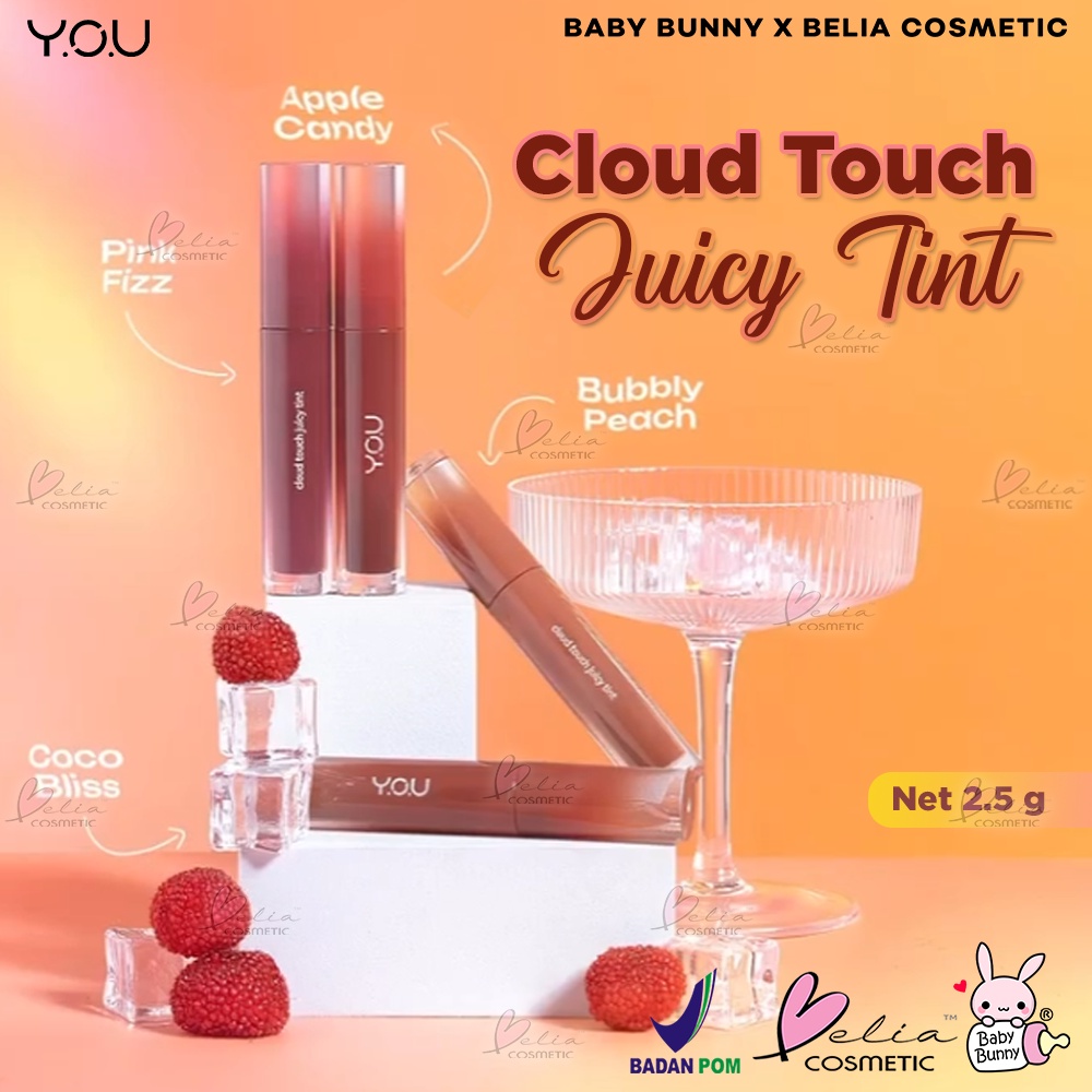 ❤ BELIA ❤ YOU Cloud Touch Juicy Tint | Healthy Glow Lips | Korean Style Liptint Gloss | Melembapkan Bibir | Lipstik with Ceramide Lip Tint