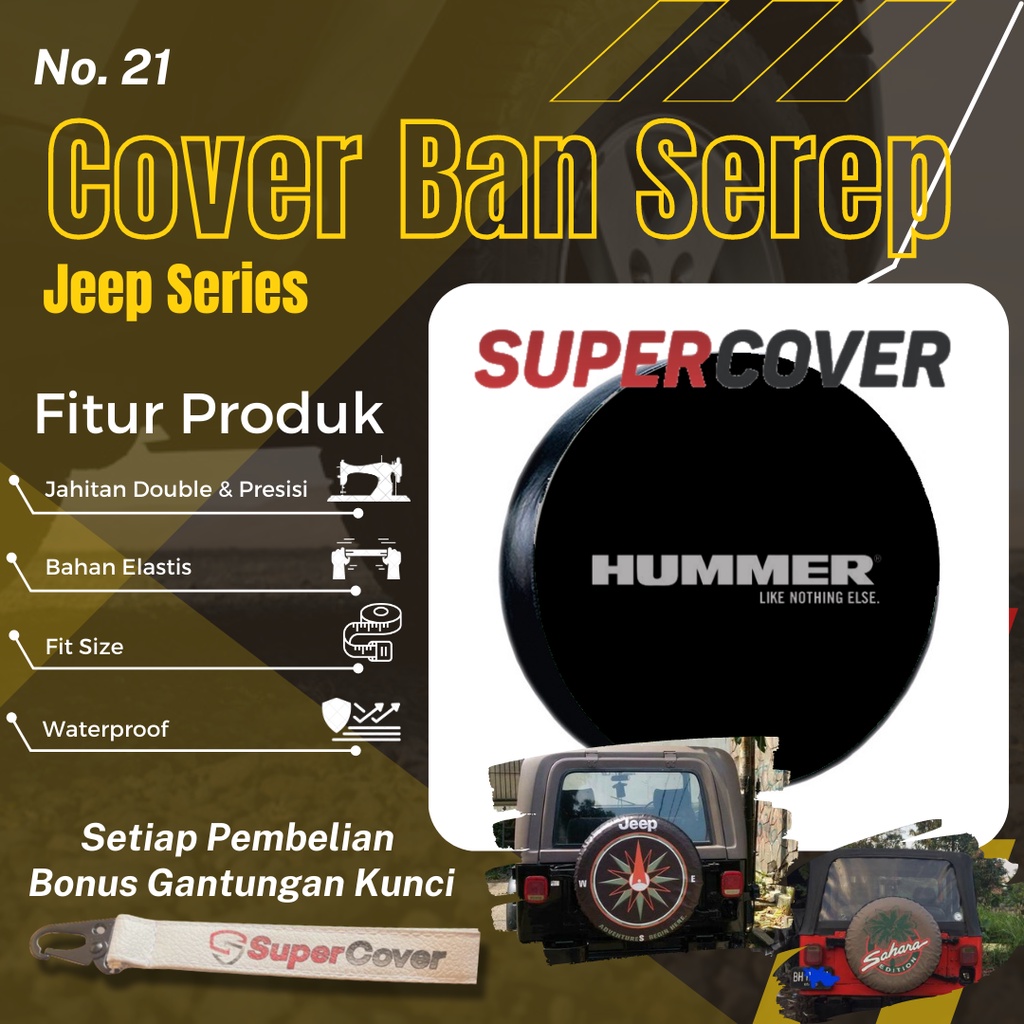 Sarung Ban Serep Jeep Ban Serep Kulit Sintetis Jeep 21 Penutup Pelindung Selimut Ban Serep