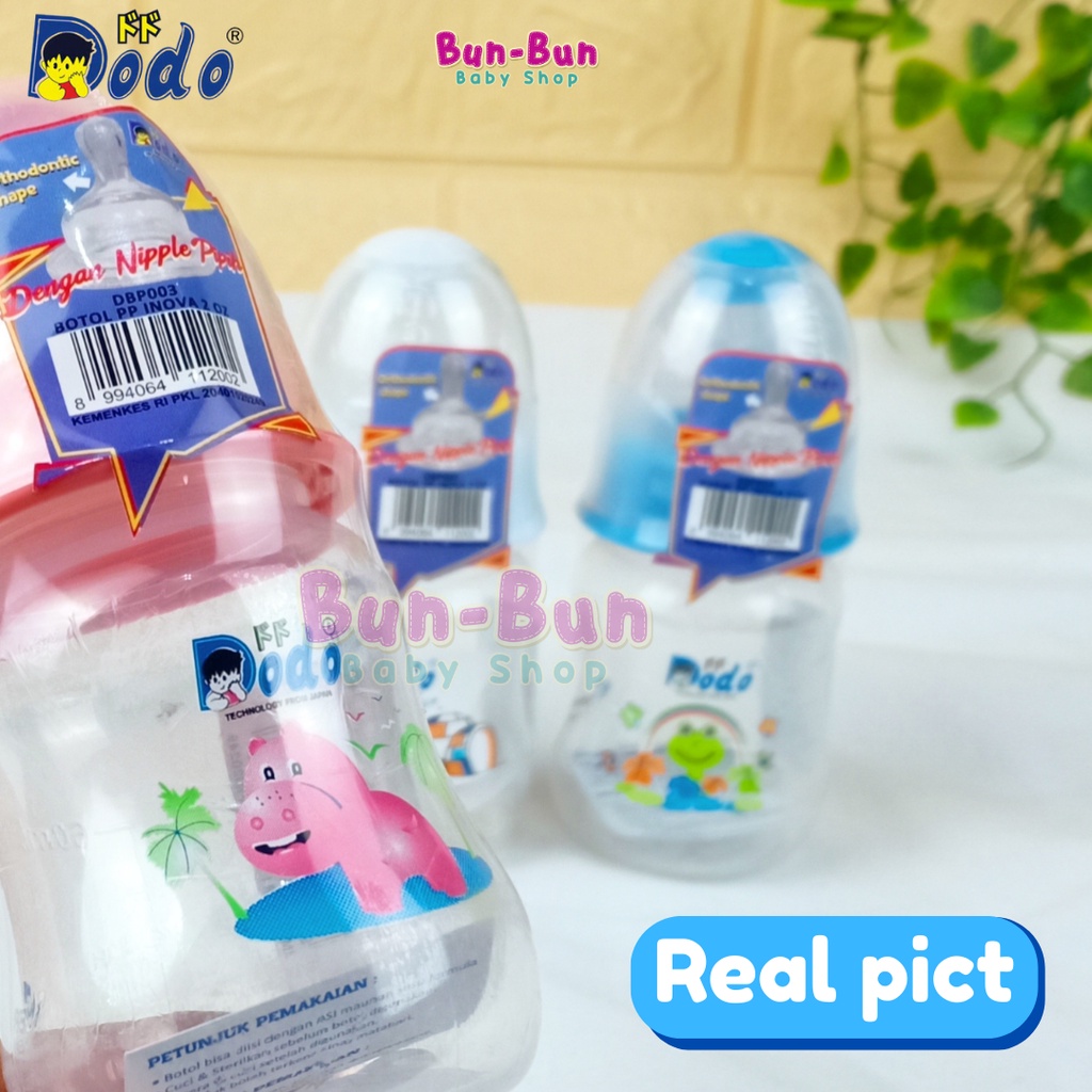 DODO Botol Susu Bayi 60ml Orthodontic BPA FREE Milk Bottle Empeng Gepeng Dot Silicone Silikon Peralatan Makan MPASI Baby New Born Perlengkapan Baru Lahir Bunbunbabyshop