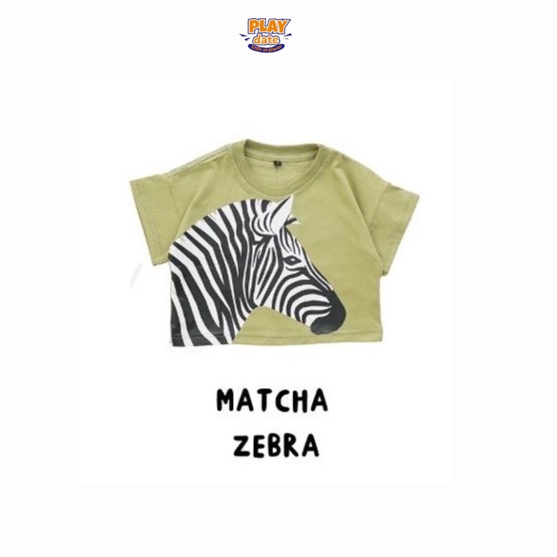 Playdate Animal Korean Oversize Tee Baju Kaos Anak Laki Laki Perempuan Unisex Atasan Lengan Pendek Kids 1 sd 5 Tahun Katun