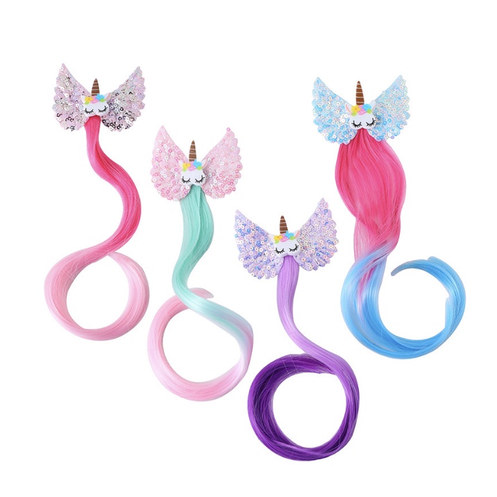 babyfit ekstension rambut anak lurus wavy rainbow warna cantik import jepit rambut pn-0223