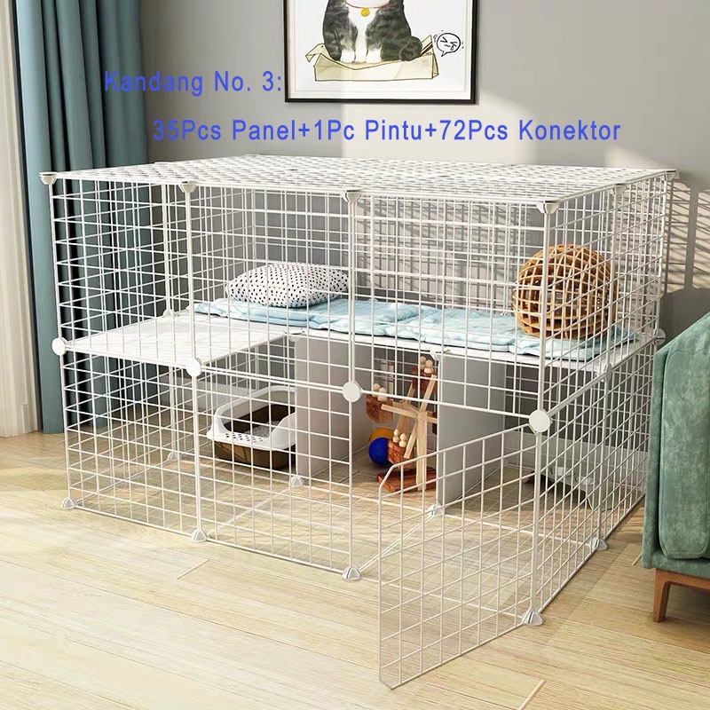 35*35CM Dog Cage Kandang Hewan Peliharaan / Kandang Kucing / Kandang Anjing Pagar Besi/ Kandang Kucing Tingkat