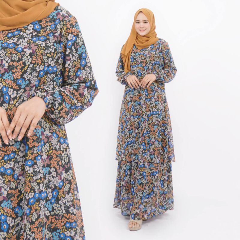 Baju Kurung Gamis Motif Ceruty Malaysia Melayu Wanita Perempuan Remaja Kekinian Mewah Elegan Elegant