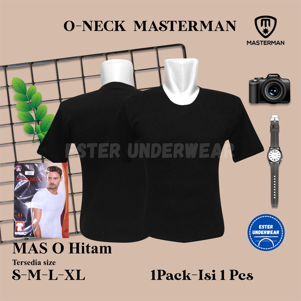 Kaos Dalam MASTERMAN ROUND NECK HITAM ISI 1