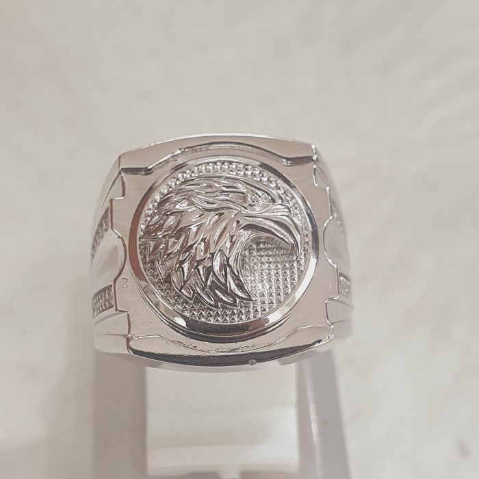 cincin cowok pria eagle putih emas 75% 750 75 %