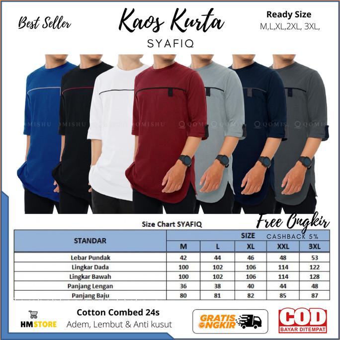 Baju Kaos Kurta Syafiq Koko Pria Qomishu Gamis Muslim Dewasa Murah